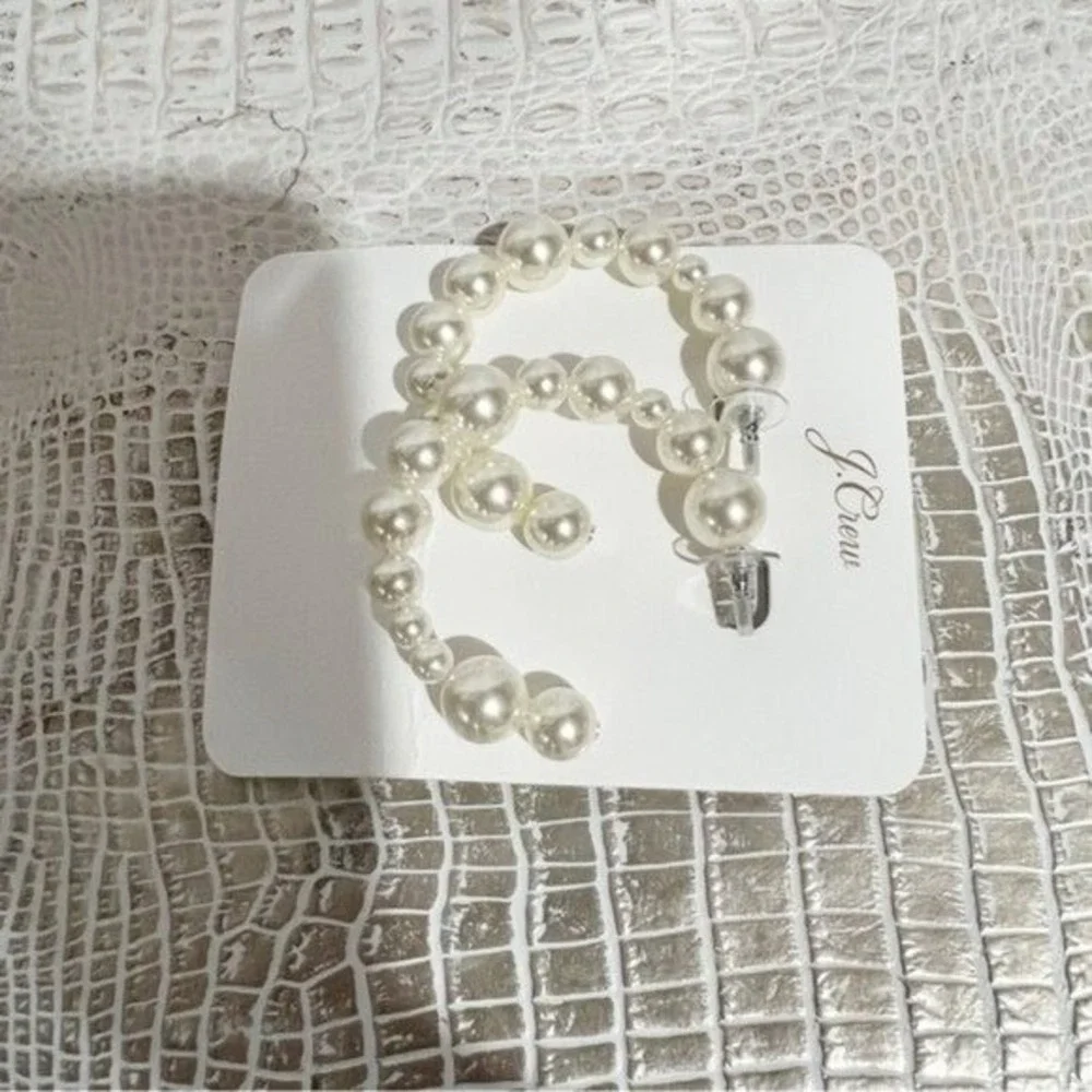 J. Crew‎ Women's Mixed Pearl Hoop Earrings